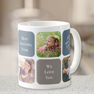 Mug Meilleur Grand-Père Jamais Personnalisé Photos Blu