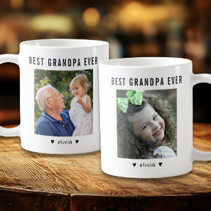 Mug Meilleur Grand-Père Moderne 2 Photo Personnalisée