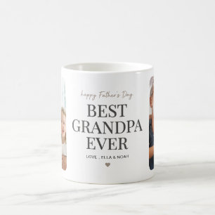 Mug Meilleur Grand-Père Moderne Minimaliste Photo Blan