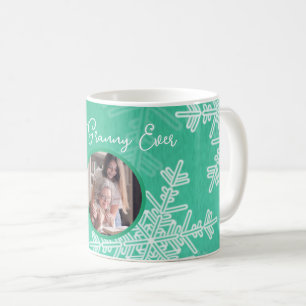 Mug Meilleur Granny Ever Emerald Snowflake Texte minim