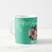 Mug Meilleur Granny Ever Emerald Snowflake Texte minim (Devant gauche)