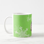 Mug Meilleur Granny Ever Green Snowflakes Texte minima (Gauche)