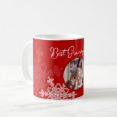 Mug Meilleur Granny Ever Red Snowflakes Texte minimali (Devant gauche)