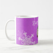 Mug Meilleur Granny Ever Violet Snowflakes Texte minim (Gauche)