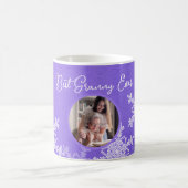 Mug Meilleur Granny Ever Violet Snowflakes Texte minim (Centre)