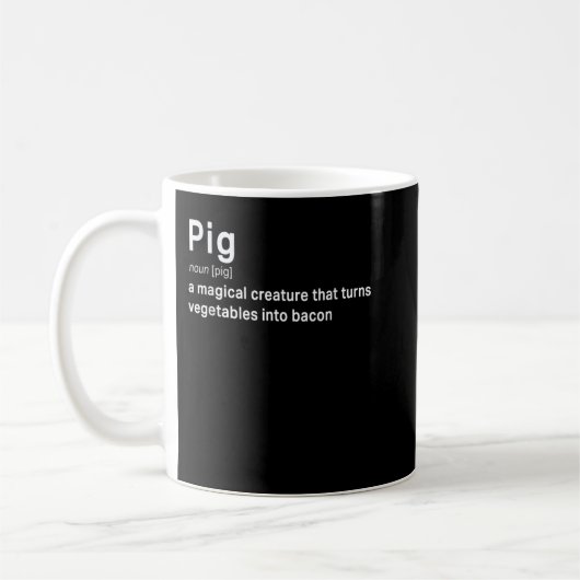 Mug Meilleur Hilaire Cochon et Bacon Définition Drôle (Gauche)