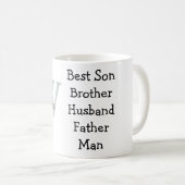 Mug Meilleur homme fils mari papa citations ajouter no (Devant droit)