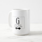 Mug Meilleur homme Groomsman Monogrammed Bow Cravate M (Devant gauche)