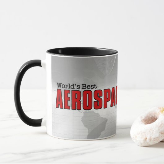 Mug Meilleur ingénieur aérospatial du monde avec nom (Avec donut)