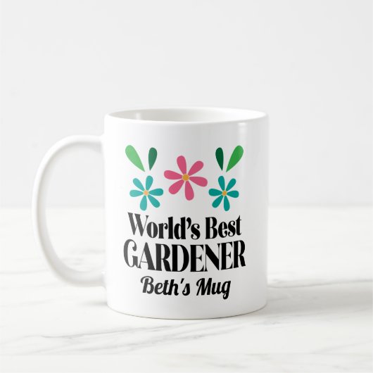 Mug Meilleur jardinier de jardins de monde de cadeaux (Gauche)