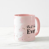 Mug Meilleur jour jamais avec des étoiles en rose (Devant droit)