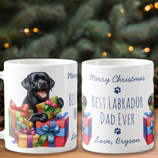 Mug Meilleur Labrador Papa Joyeux Noël Black Lab