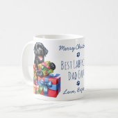 Mug Meilleur Labrador Papa Joyeux Noël Black Lab (Devant gauche)