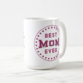 Mug Meilleur logo MOM Jamais Badge Design (Devant droit)