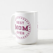 Mug Meilleur logo MOM Jamais Badge Design (Devant gauche)