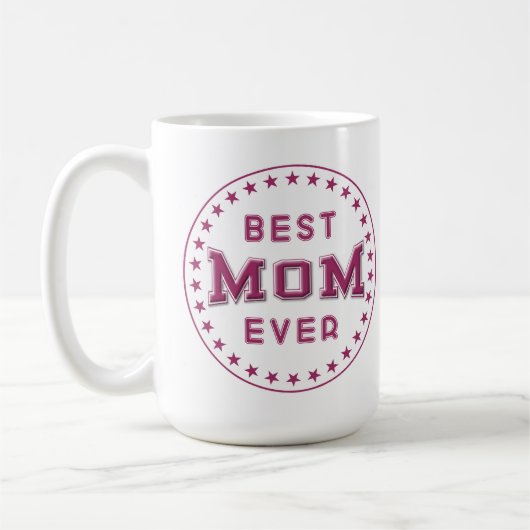 Mug Meilleur logo MOM Jamais Badge Design (Gauche)