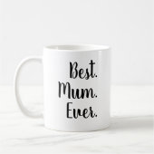 Mug Meilleur. Maman. Jamais. Lettres de brosse de scri (Gauche)