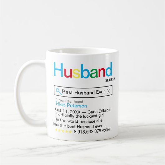 Mug Meilleur Mari toujours moteur de recherche Message (Gauche)