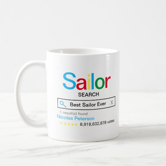Mug Meilleur marin jamais Search moteur de recherche R (Gauche)