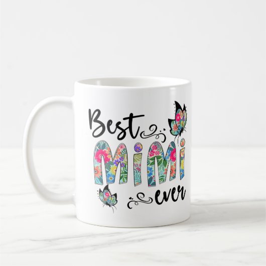 Mug Meilleur Mimi Jamais Chemise Décor Fleur Thanksgiv (Gauche)