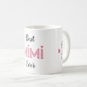 Mug Meilleur Mimi Jamais Rose Coeurs mignonnes Personn (Devant droit)