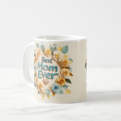 Mug MEILLEUR MOM JAMAIS - Floral 3D Jaune et Vert (Devant gauche)