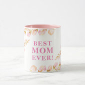 Mug MEILLEUR MOM JAMAIS jolie aquarelle rose floral (Centre)