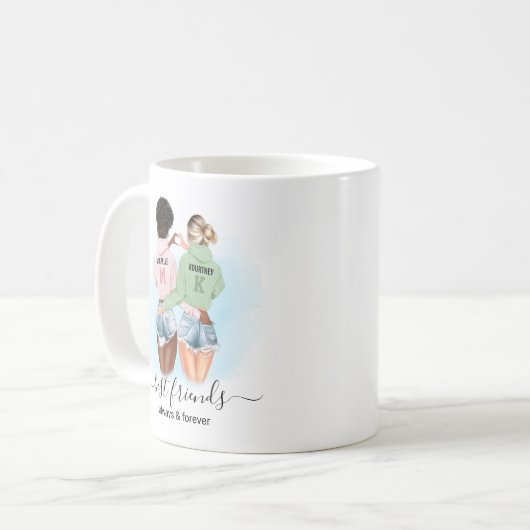 Mug Meilleur Monogramme BFF Amis (Devant gauche)