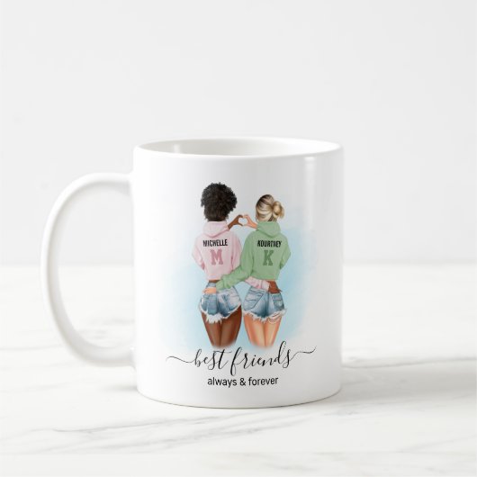 Mug Meilleur Monogramme BFF Amis (Gauche)