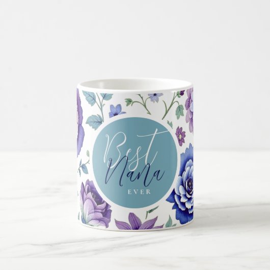 Mug Meilleur Nana jamais floral (Centre)