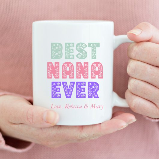 Mug Meilleur Nana jamais floral