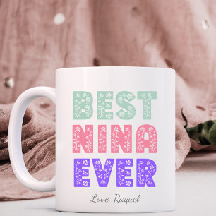Mug Meilleur Nina jamais floral