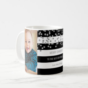 Mug Meilleur Noël de grand-papa de photo argentée