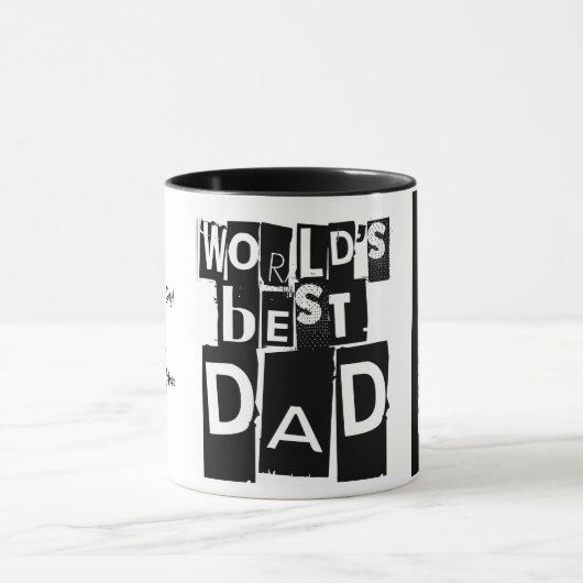 Mug Meilleur nom de papa du monde moderne noir et blan (Centre)