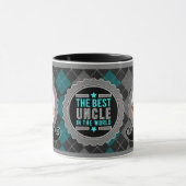 Mug Meilleur oncle du monde en Jacquard vert Turquoise (Centre)