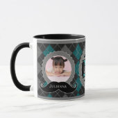 Mug Meilleur oncle du monde en Jacquard vert Turquoise (Gauche)
