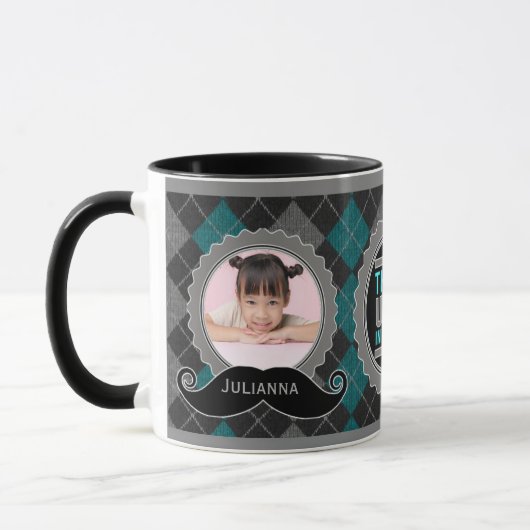 Mug Meilleur oncle du monde en Jacquard vert Turquoise (Gauche)