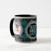 Mug Meilleur oncle du monde en Jacquard vert Turquoise (Devant gauche)