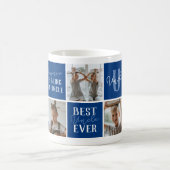 Mug Meilleur Oncle Moderne Collage Photo Bleu (Centre)