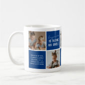 Mug Meilleur Oncle Moderne Collage Photo Bleu (Gauche)