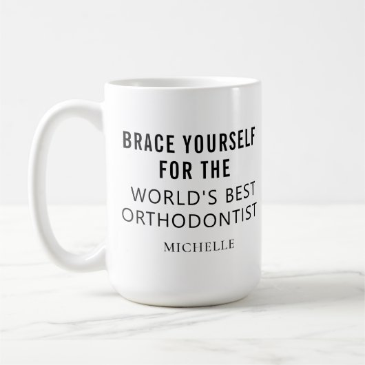Mug Meilleur Orthodontiste Nom Professionnel Personnal (Gauche)