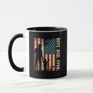 Mug Meilleur Papa Avec Nous Drapeau Américain Vintage