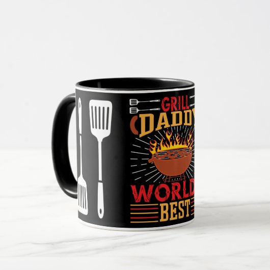 Mug Meilleur papa barbecue au monde /w Spatula Coffee  (Devant gauche)
