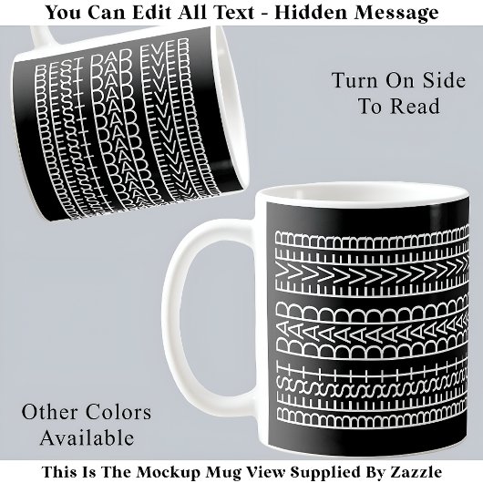 Mug Meilleur Papa Caché Message 141WB Objet de décorat