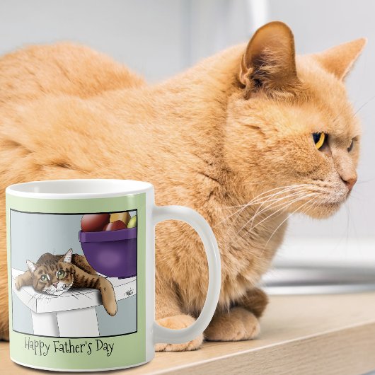 Mug Meilleur Papa Chat Douce Tabby Fête des Pères Vert