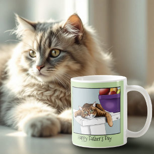 Mug Meilleur Papa Chat Douce Tabby Fête des Pères Vert