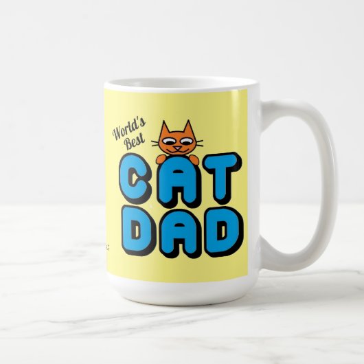 Mug Meilleur Papa Chat du Monde avec Chat Mignon (Droite)