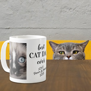 Mug Meilleur papa chat du monde Photos personnalisées