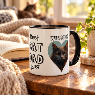 Mug Meilleur Papa Chat Personnalisé Photo et Nom d'Ani