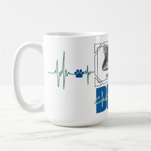 Mug Meilleur papa chat rythme cardiaque design moderne